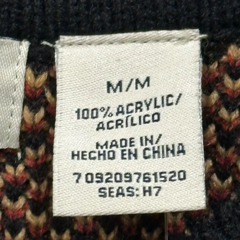 Sears Vintage Classic Elements NWT Black Floral Knit Cardigan Sweater - Picture 7 of 12